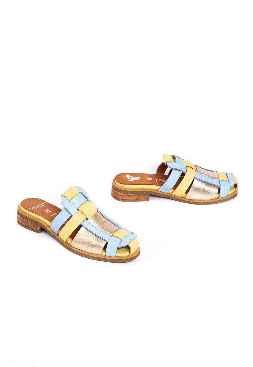 Babucha Mujer / Menfi Amarillo Celeste-5