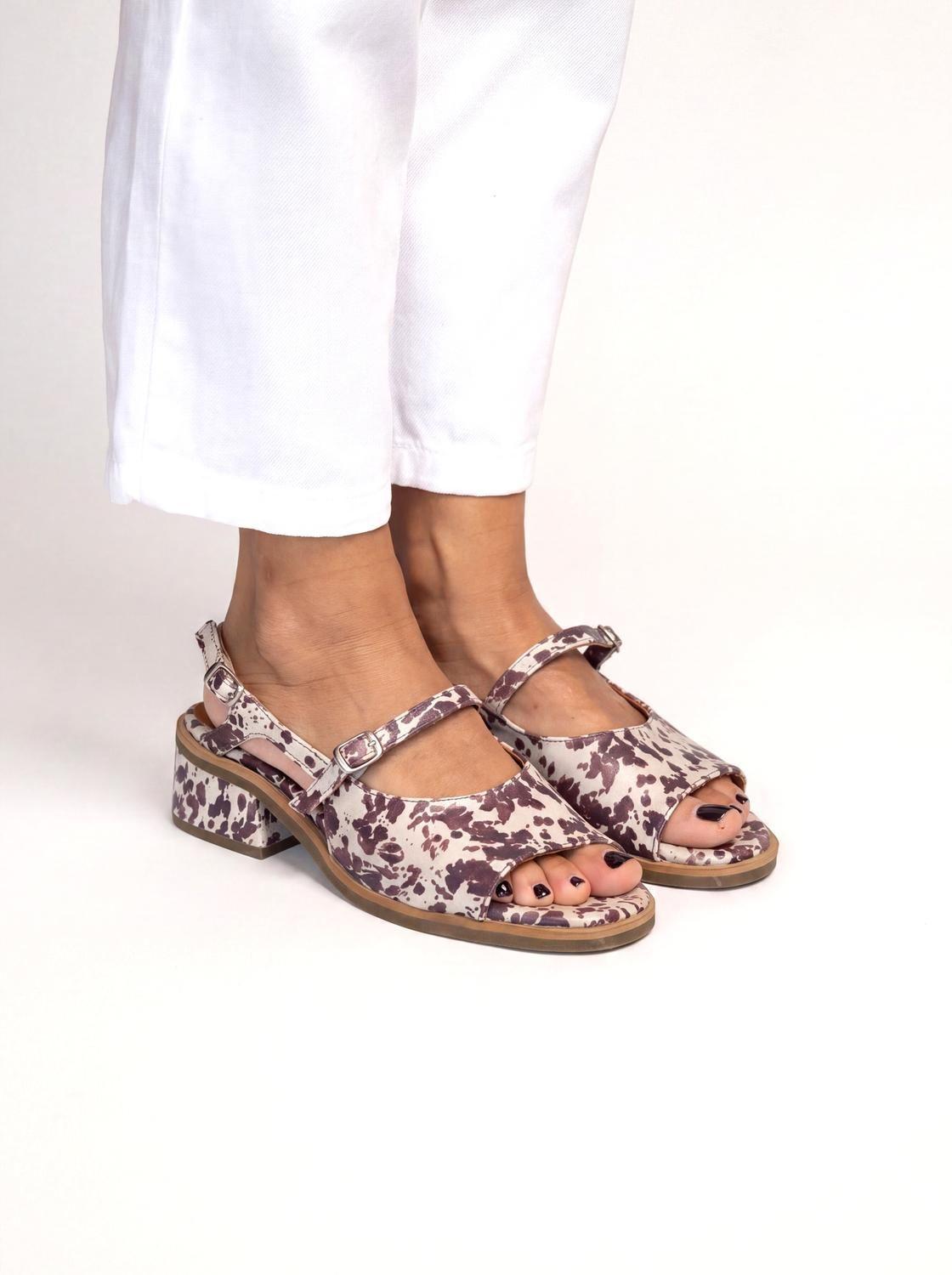 Sandalia Mujer Cuero  Solar Print-1
