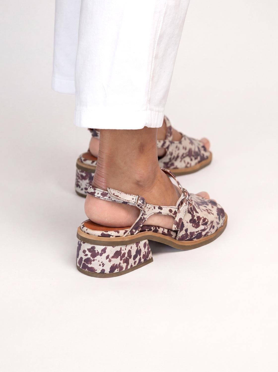 Sandalia Mujer Cuero  Solar Print-4