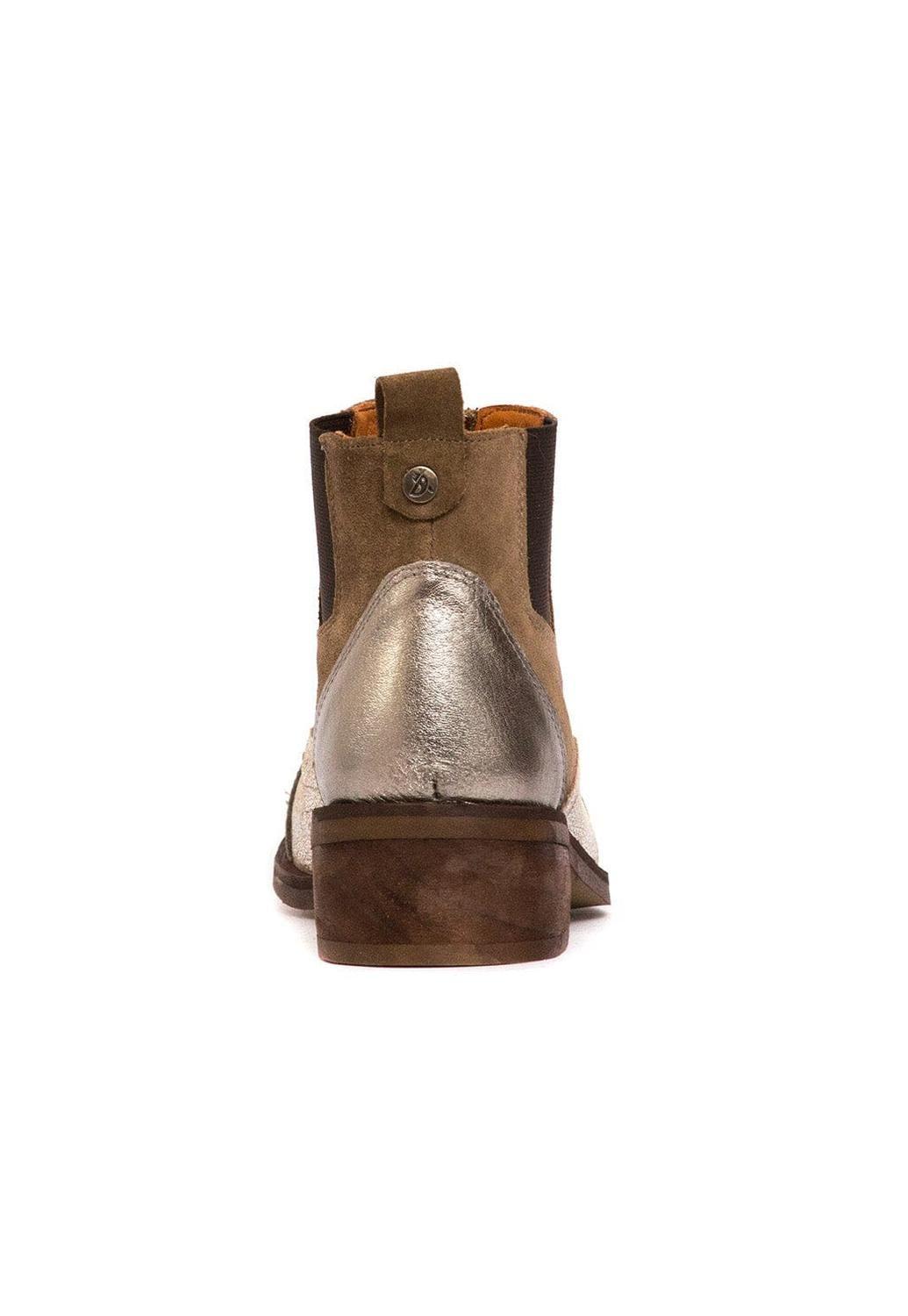 Botin Mujer De Cuero Diana Metálico C4-5