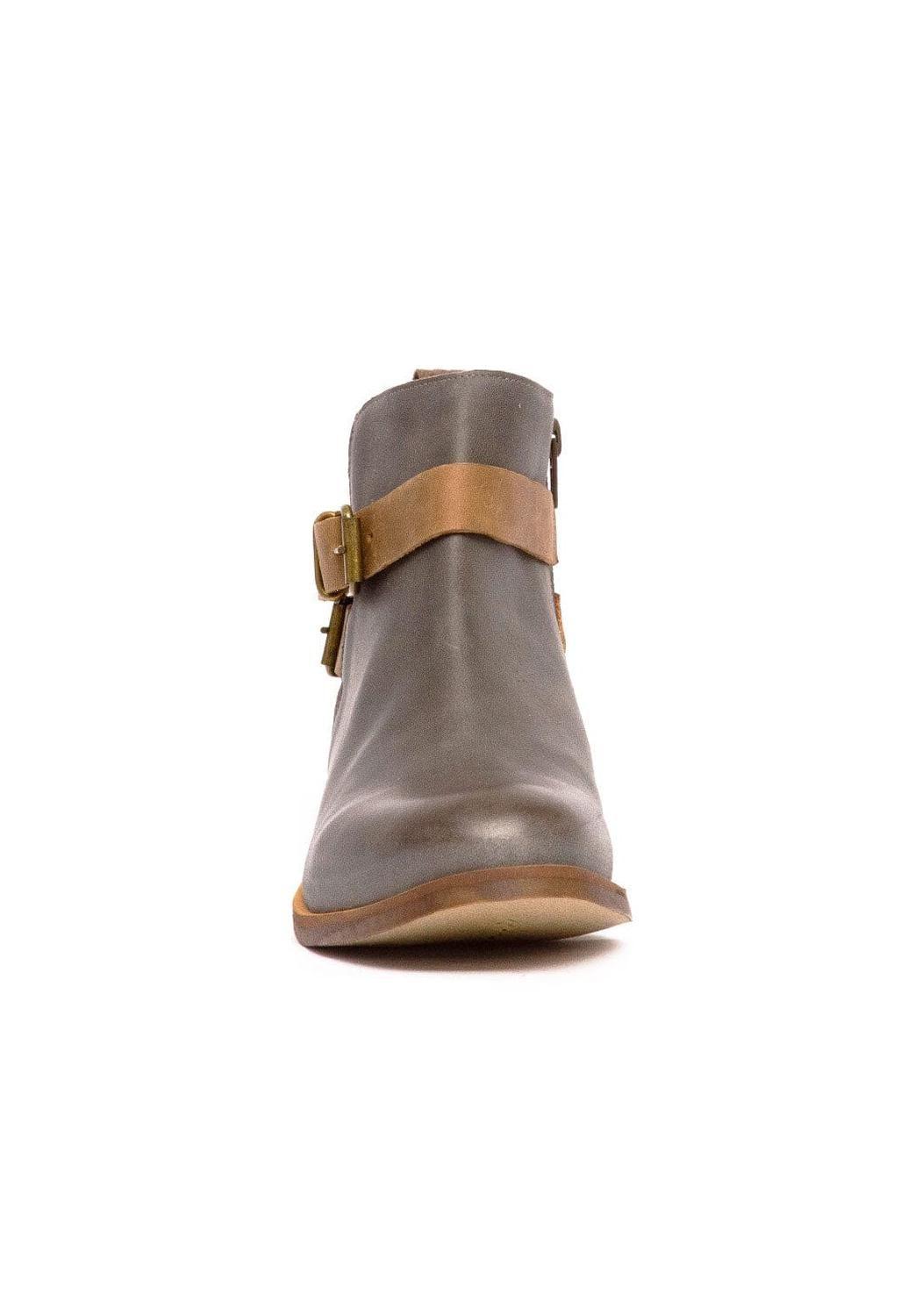 Botin Mujer De Cuero Laura Gris Taupe C6-2