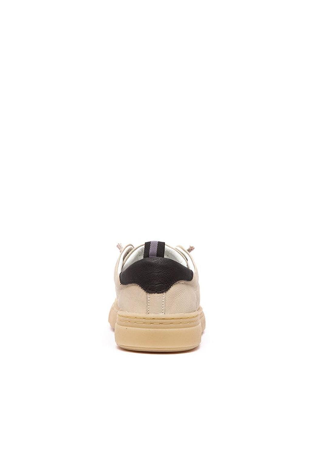 Zapatilla Hombre De Cuero Prat Beige C1-3