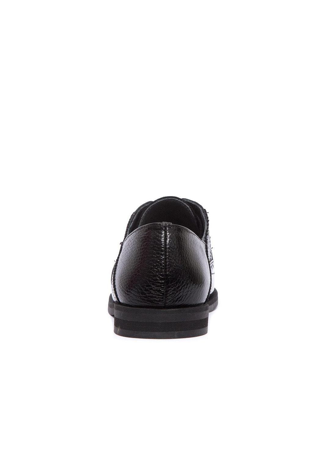 Mocasin Mujer De Cuero Simone Negro C1-4