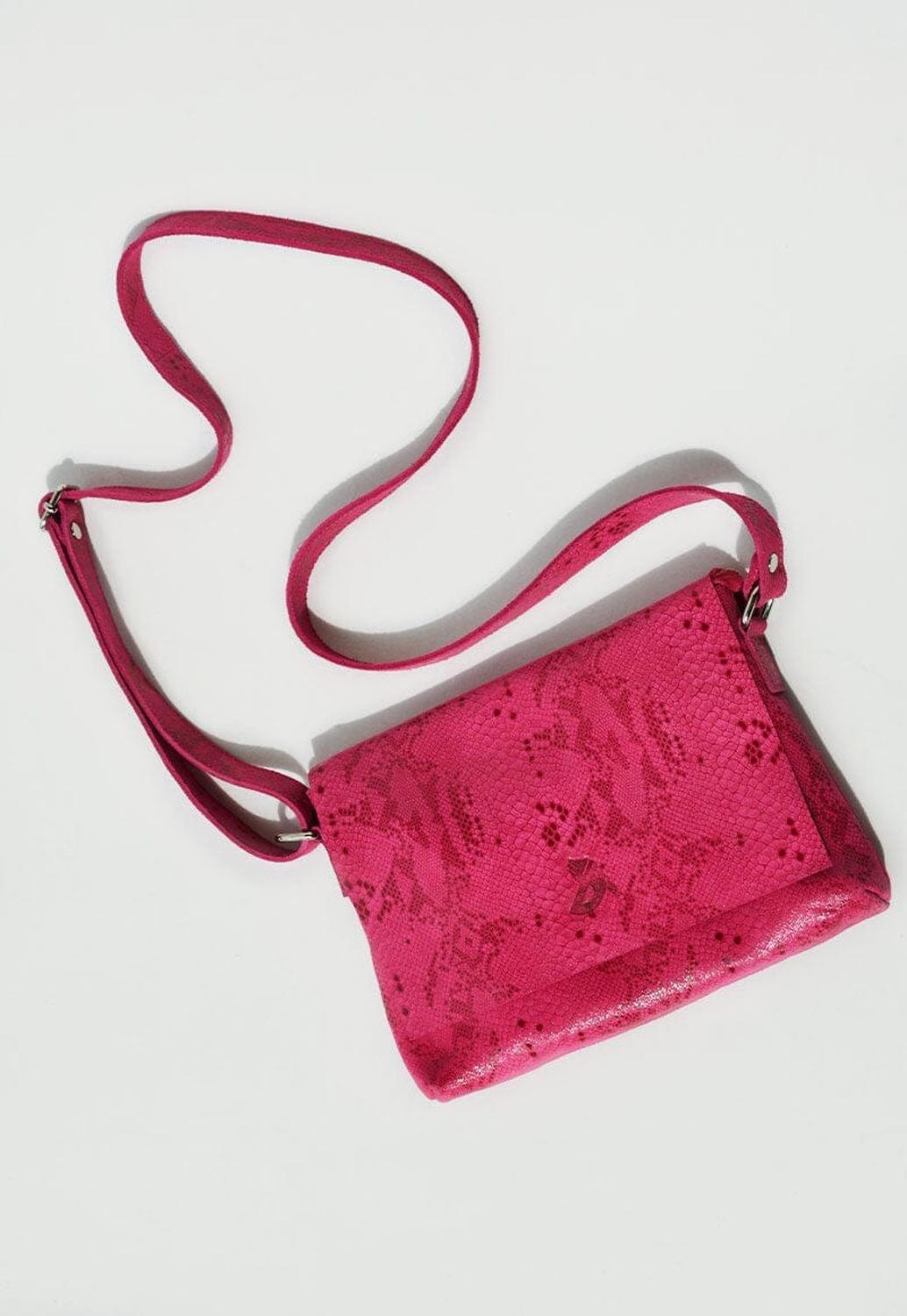 Bandolera Mujer De Cuero Thea Fucsia C6-1