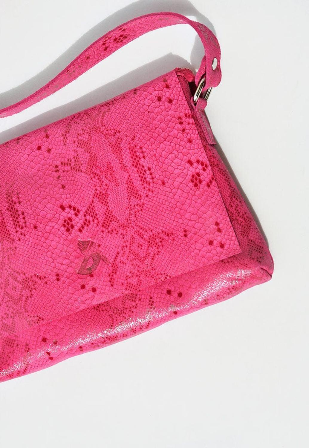 Bandolera Mujer De Cuero Thea Fucsia C6-2