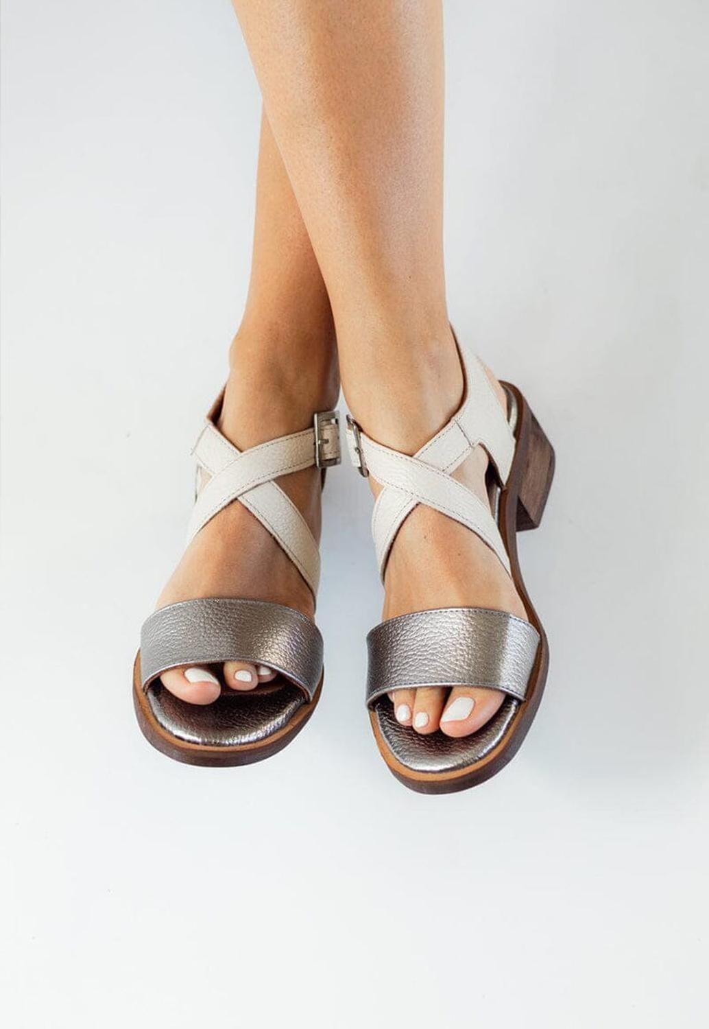 Sandalia Mujer / Salteador Metálico Beige-6