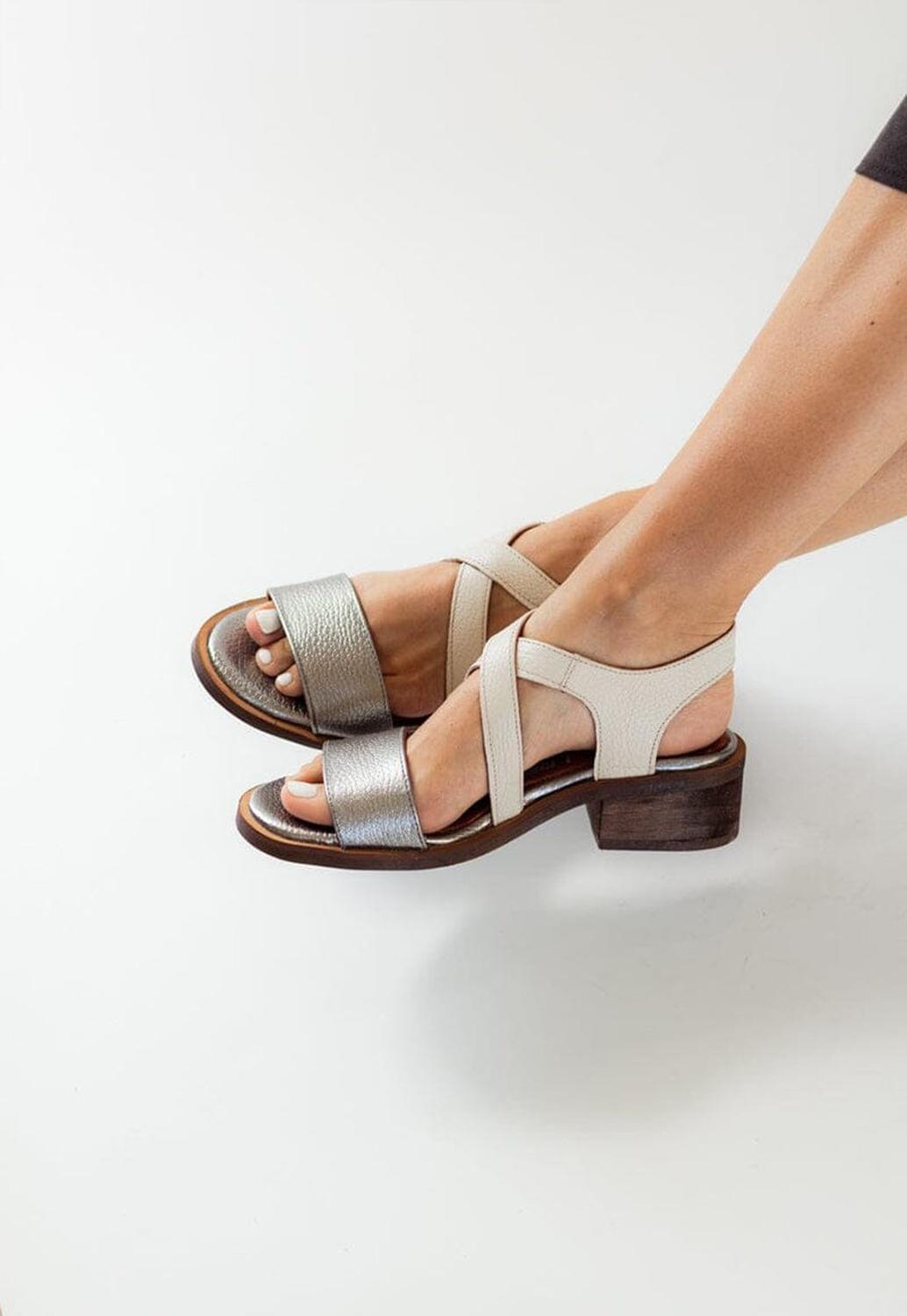 Sandalia Mujer / Salteador Metálico Beige-7