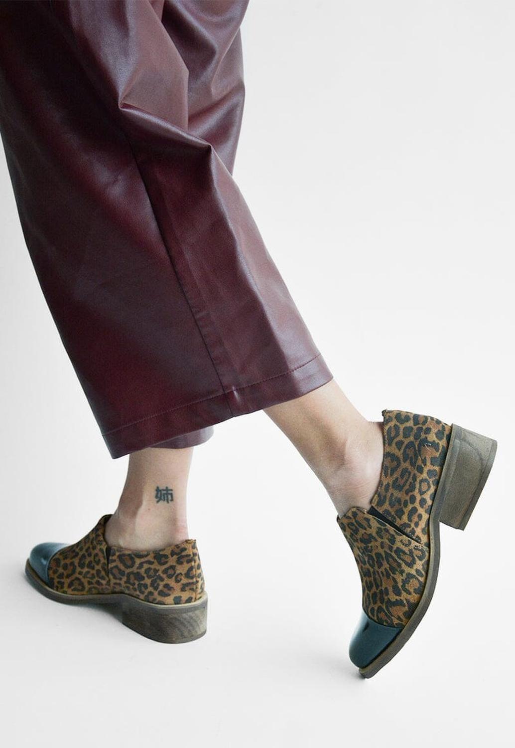 Zapato Mujer De Cuero Homero Print C28-5