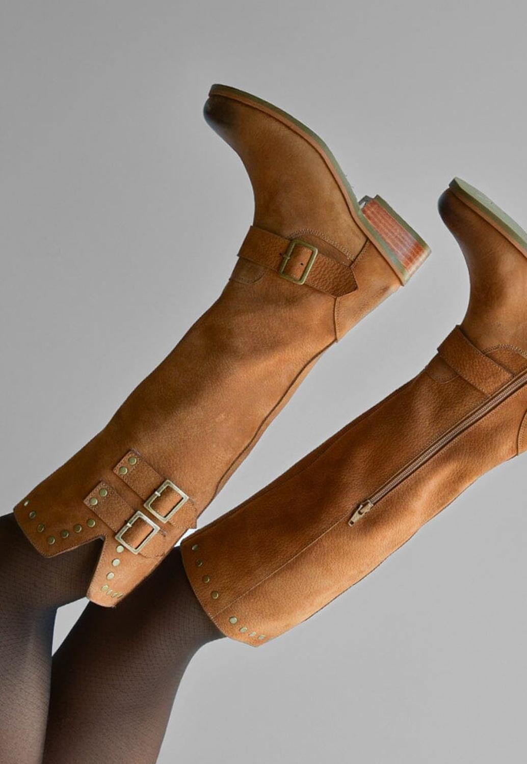 Bota Mujer De Cuero Carpintero Camel C22-1