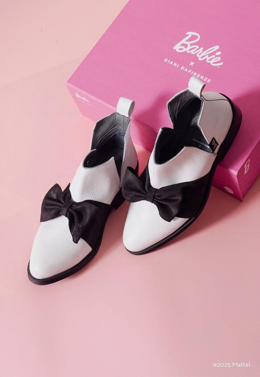 Botin Barbie De Cuero Mollie Negro Blanco C1-7