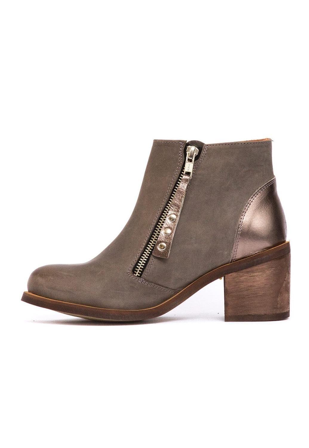 Botin Mujer De Cuero Sai Gris C13-2
