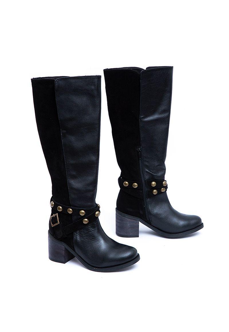Bota De Cuero Giani Dafirenze Bulbul C4  Negro-0