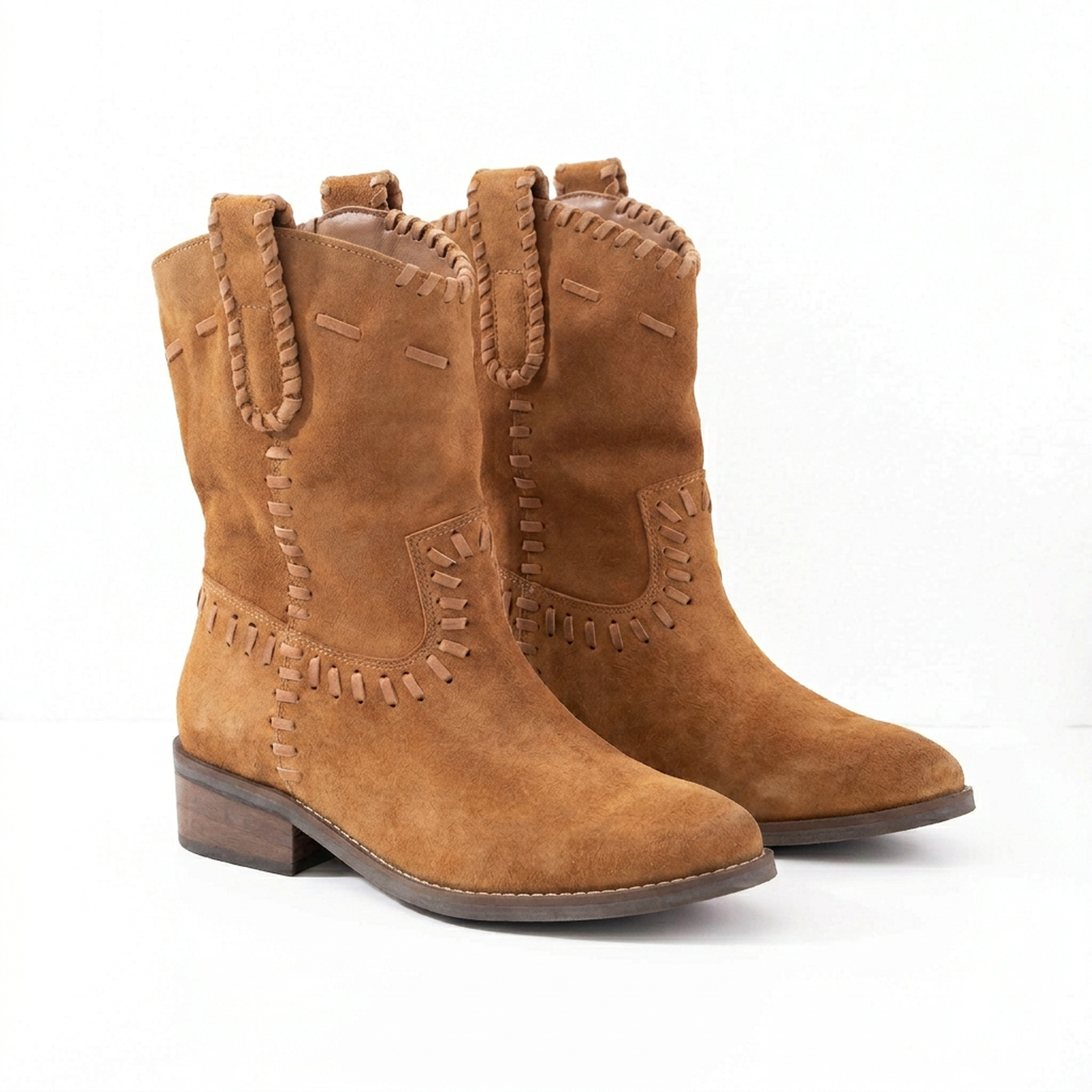 Bota Cuero Mujer Ceniza Camel-1