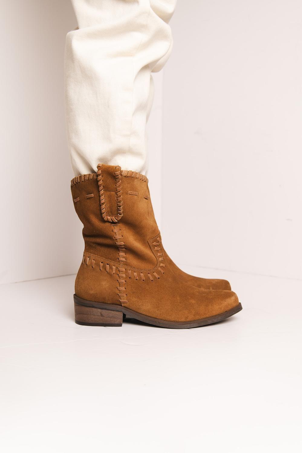 Bota Cuero Mujer Ceniza Camel-3