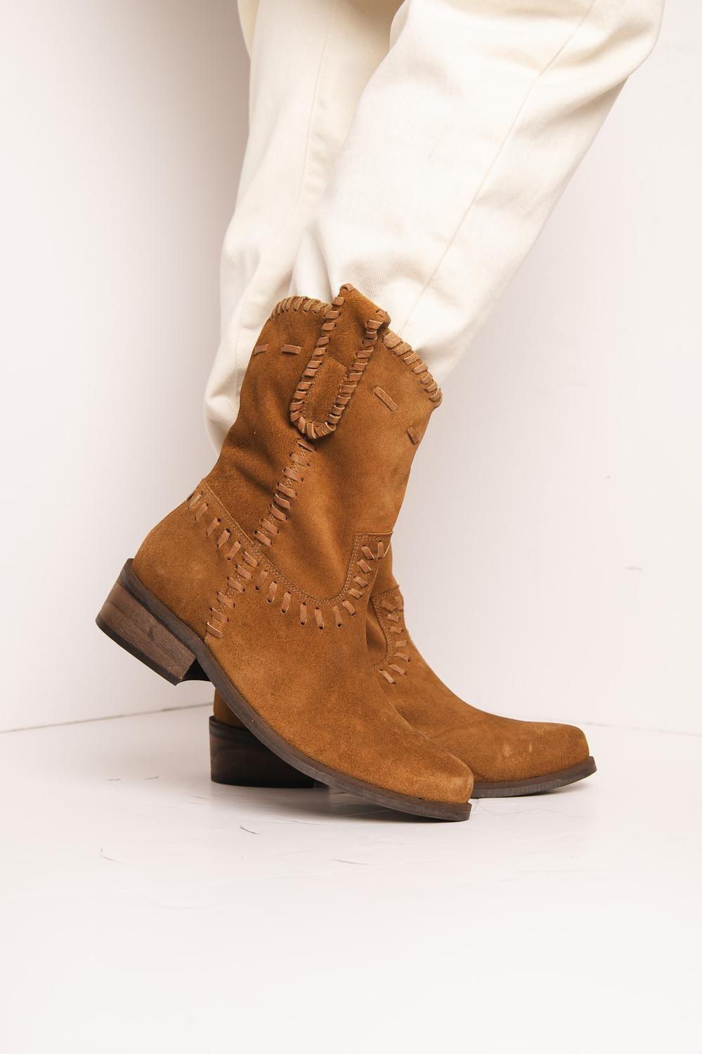 Bota Cuero Mujer Ceniza Camel-4