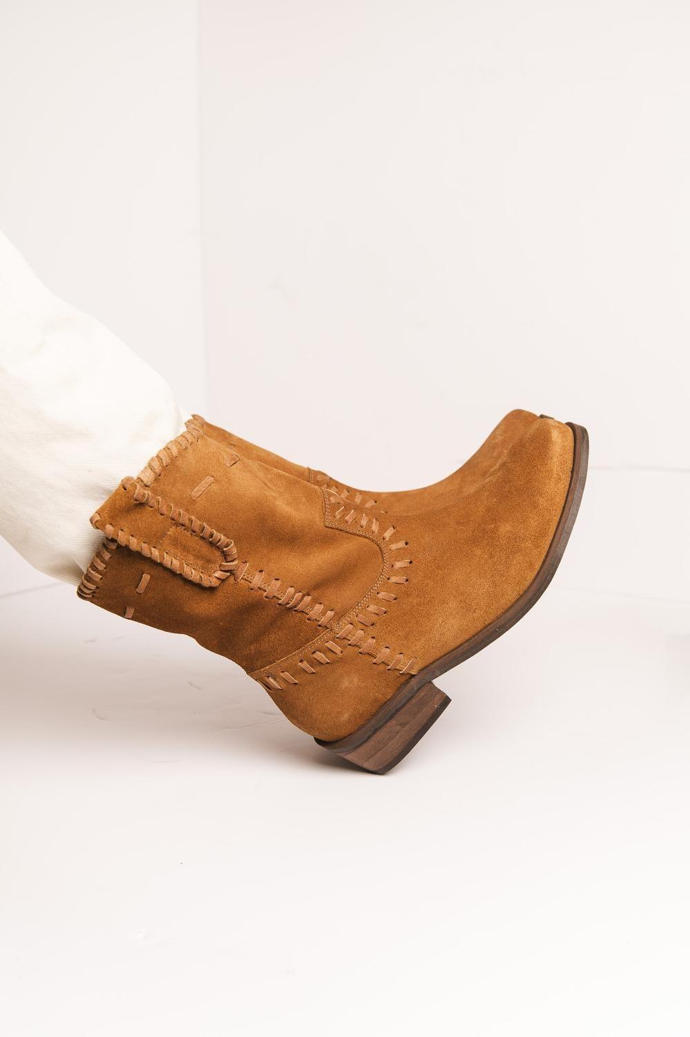 Bota Cuero Mujer Ceniza Camel-5