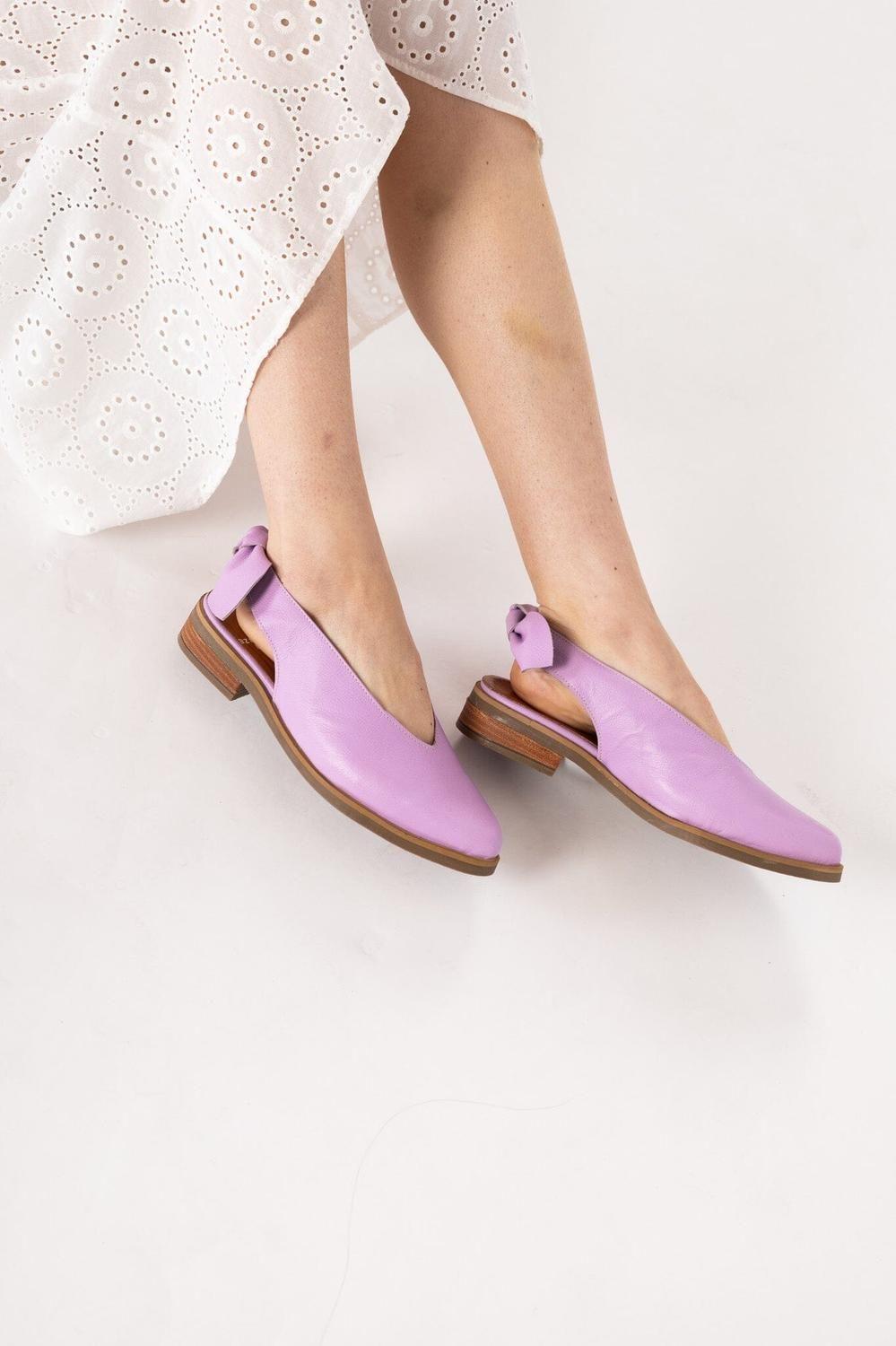 Zapato Cuero Mujer  Guindo Lila-4