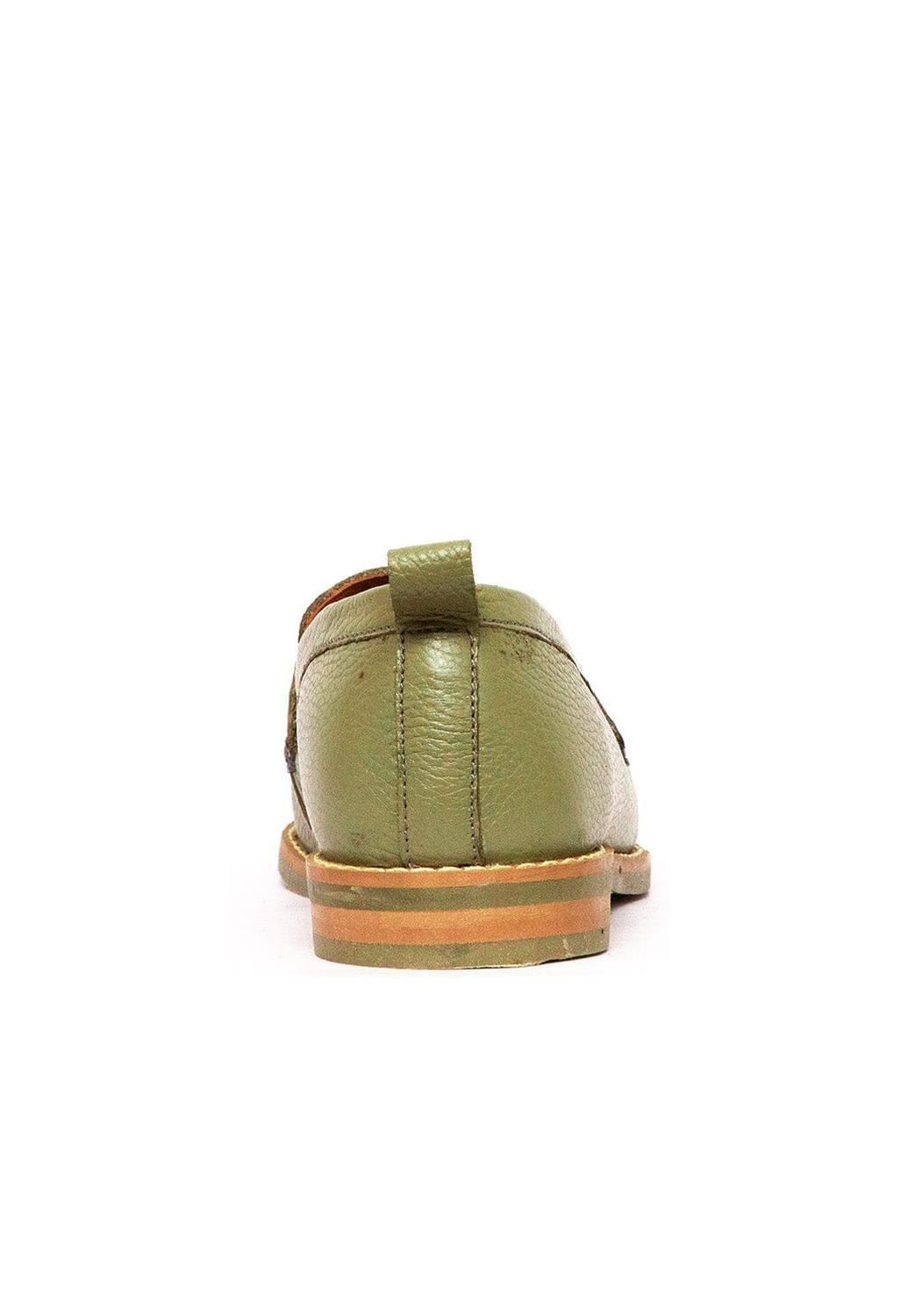 Mocasín Mujer De Cuero Coligue Verde C16-5