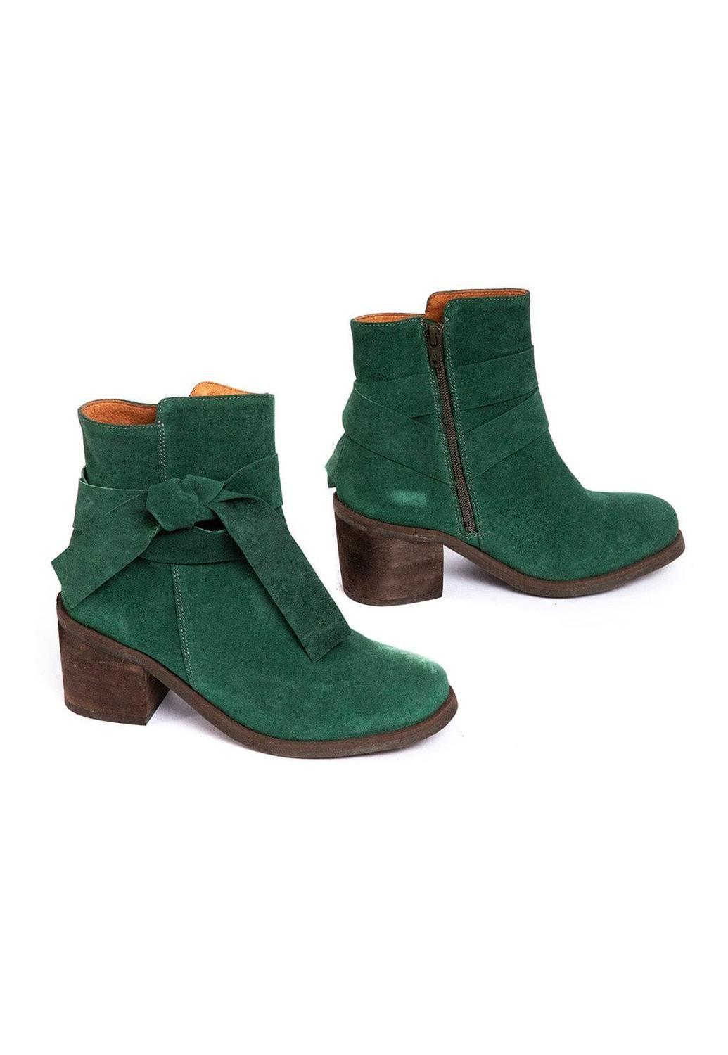Botin Mujer De Cuero Makira Verde C12-5
