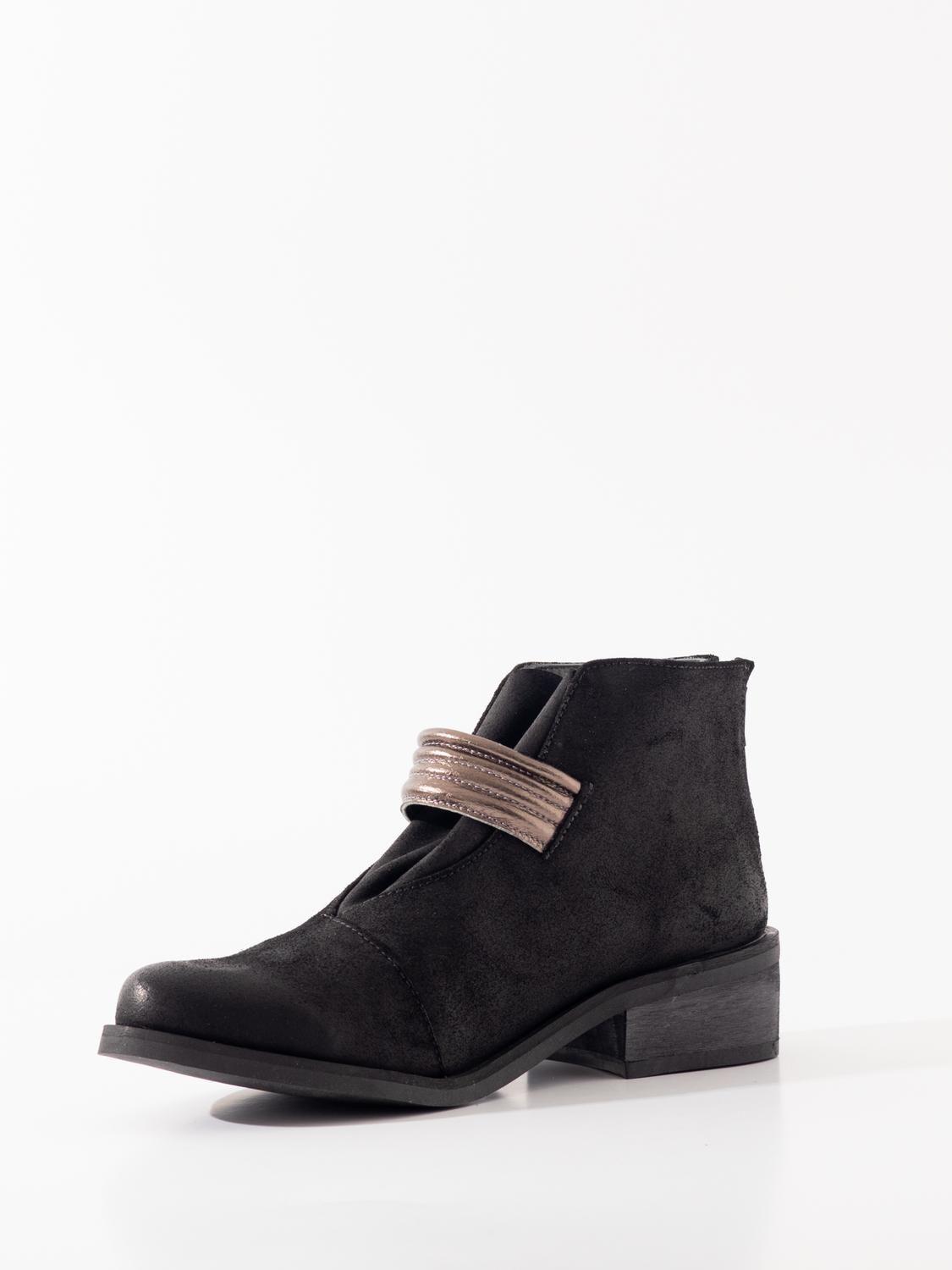 Botin Cuero Mujer  Nalca Negro-3
