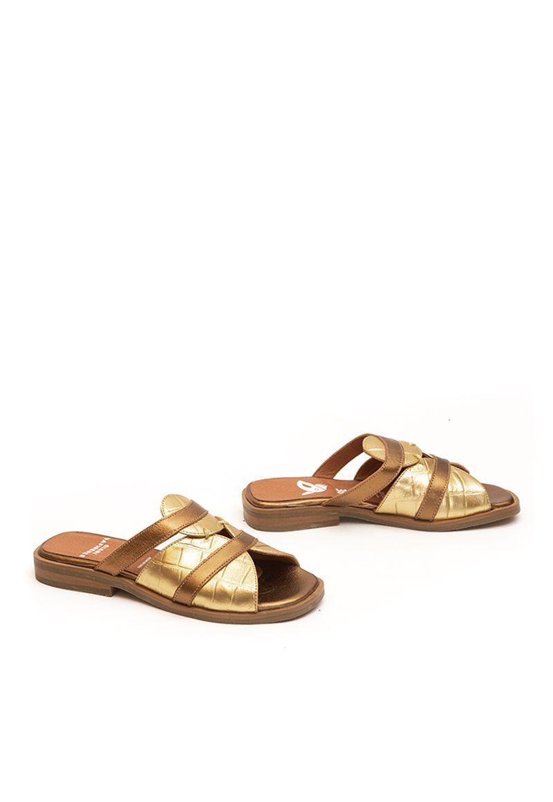 Sandalia De Cuero Arce C3 Oro Giani Dafirenze-2