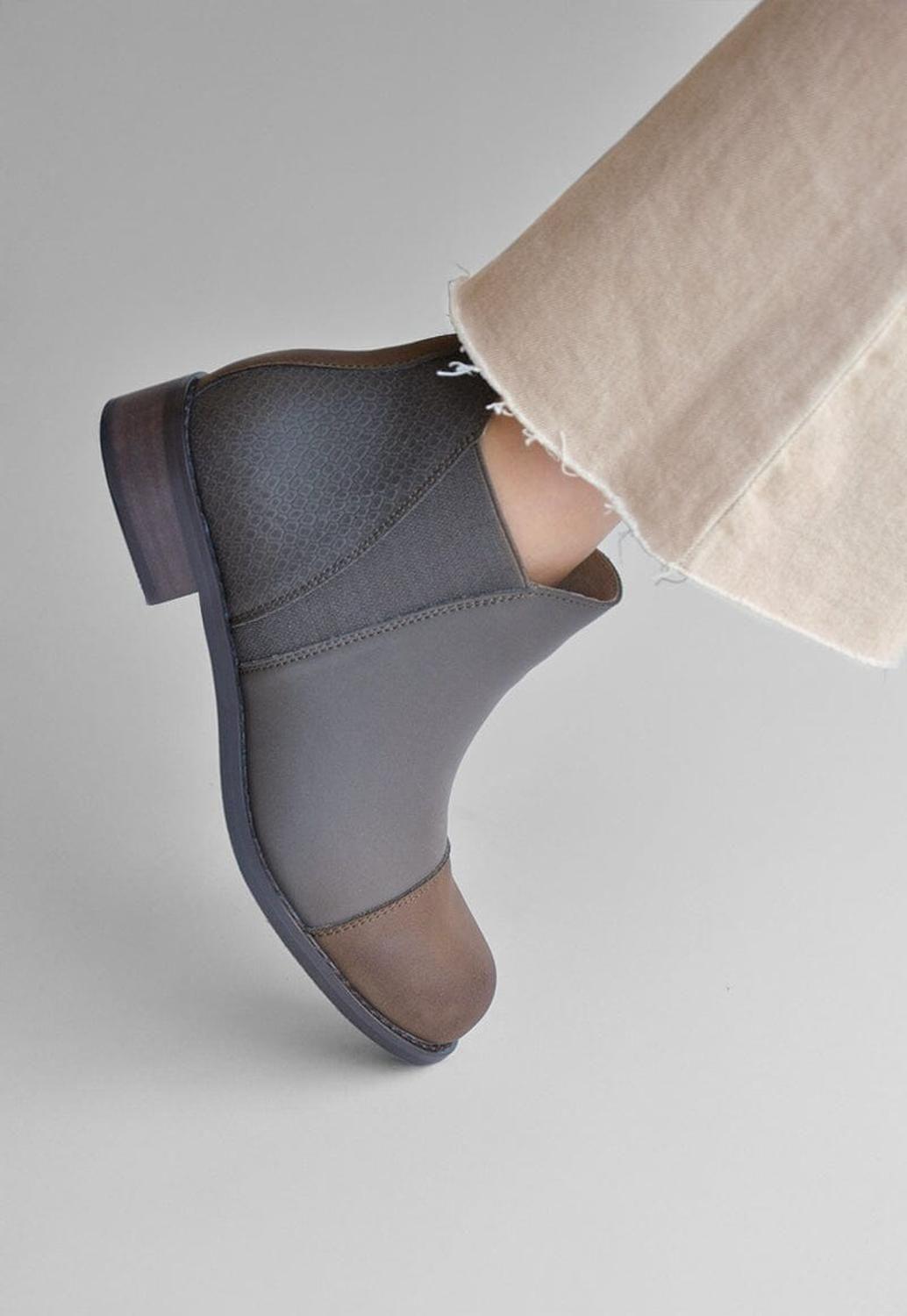 Botines Mujer De Cuero Verdecillo Taupe C19-1