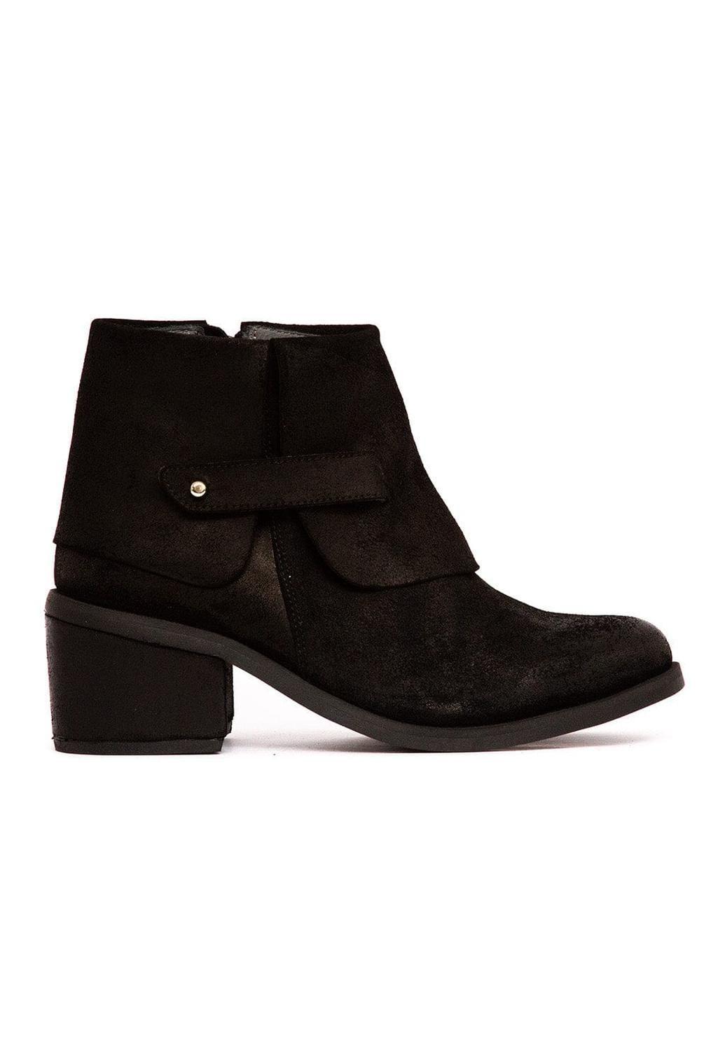 Botin Mujer De Cuero Nadia Negro C1-0