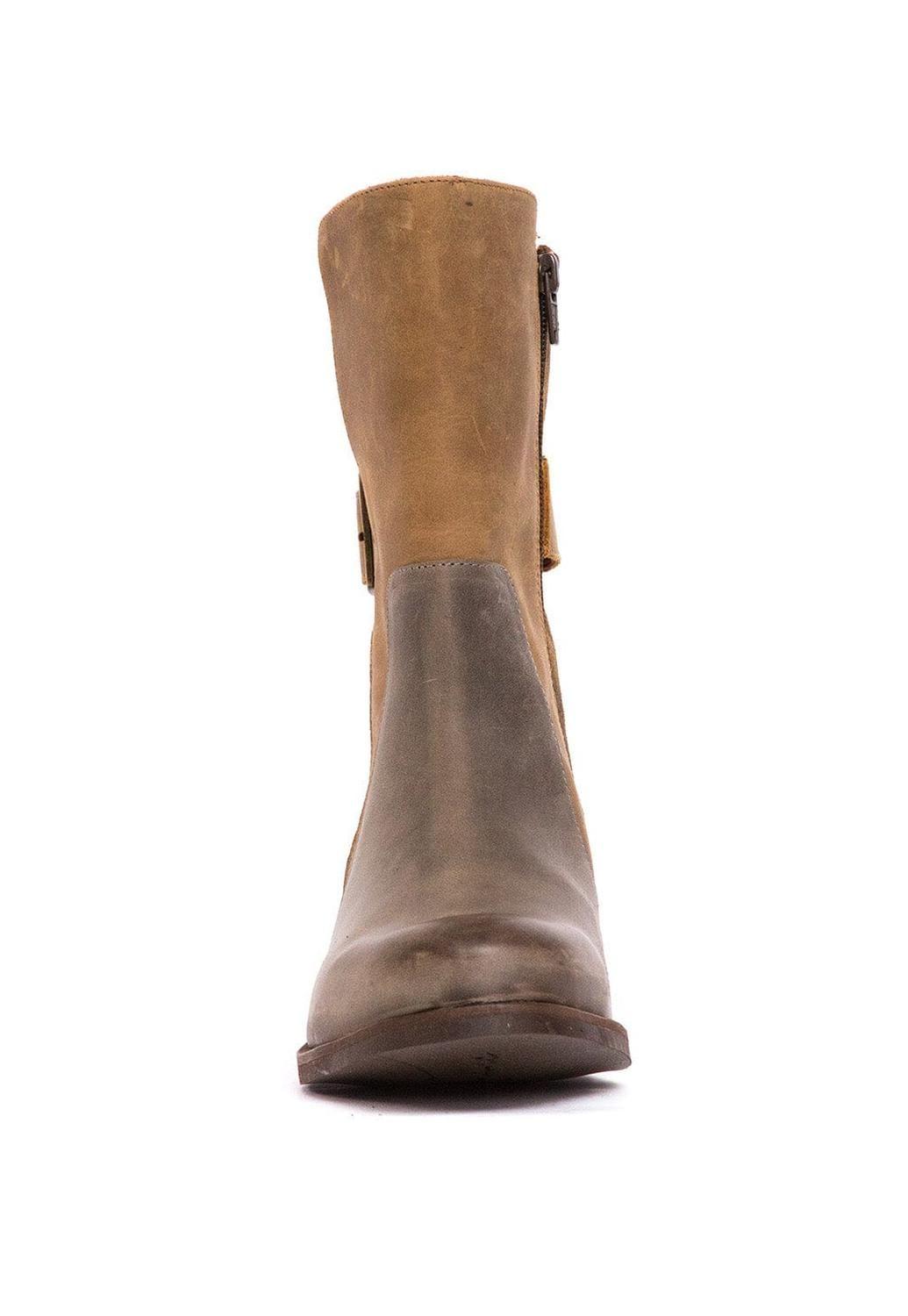 Bota Mujer De Cuero Maya Gris Taupe C2-2