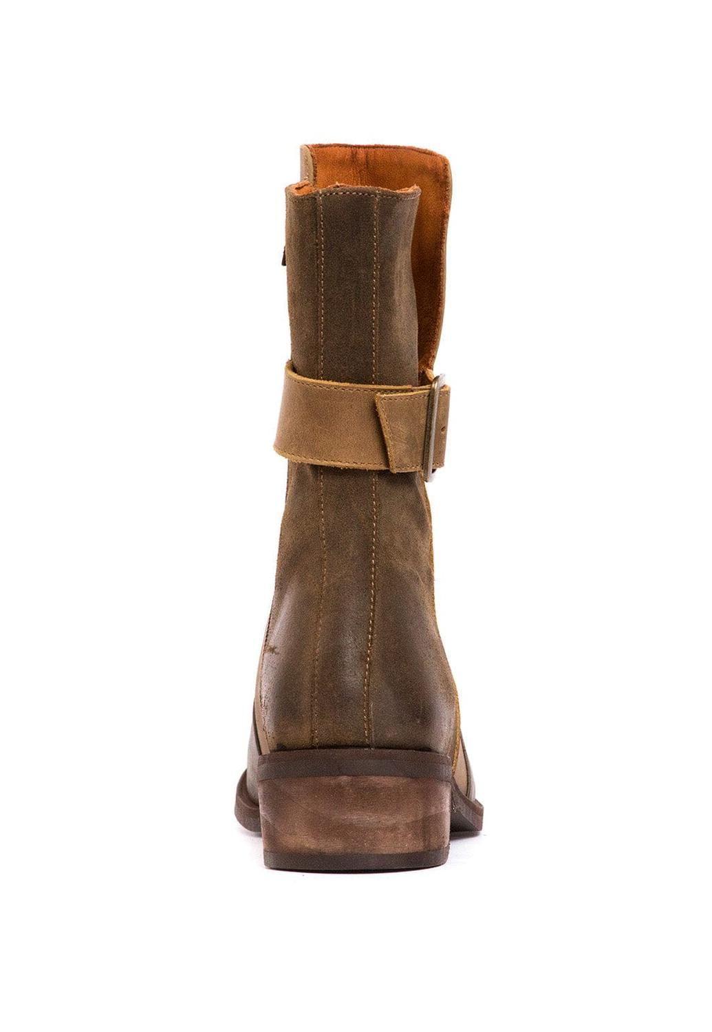 Bota Mujer De Cuero Maya Gris Taupe C2-4