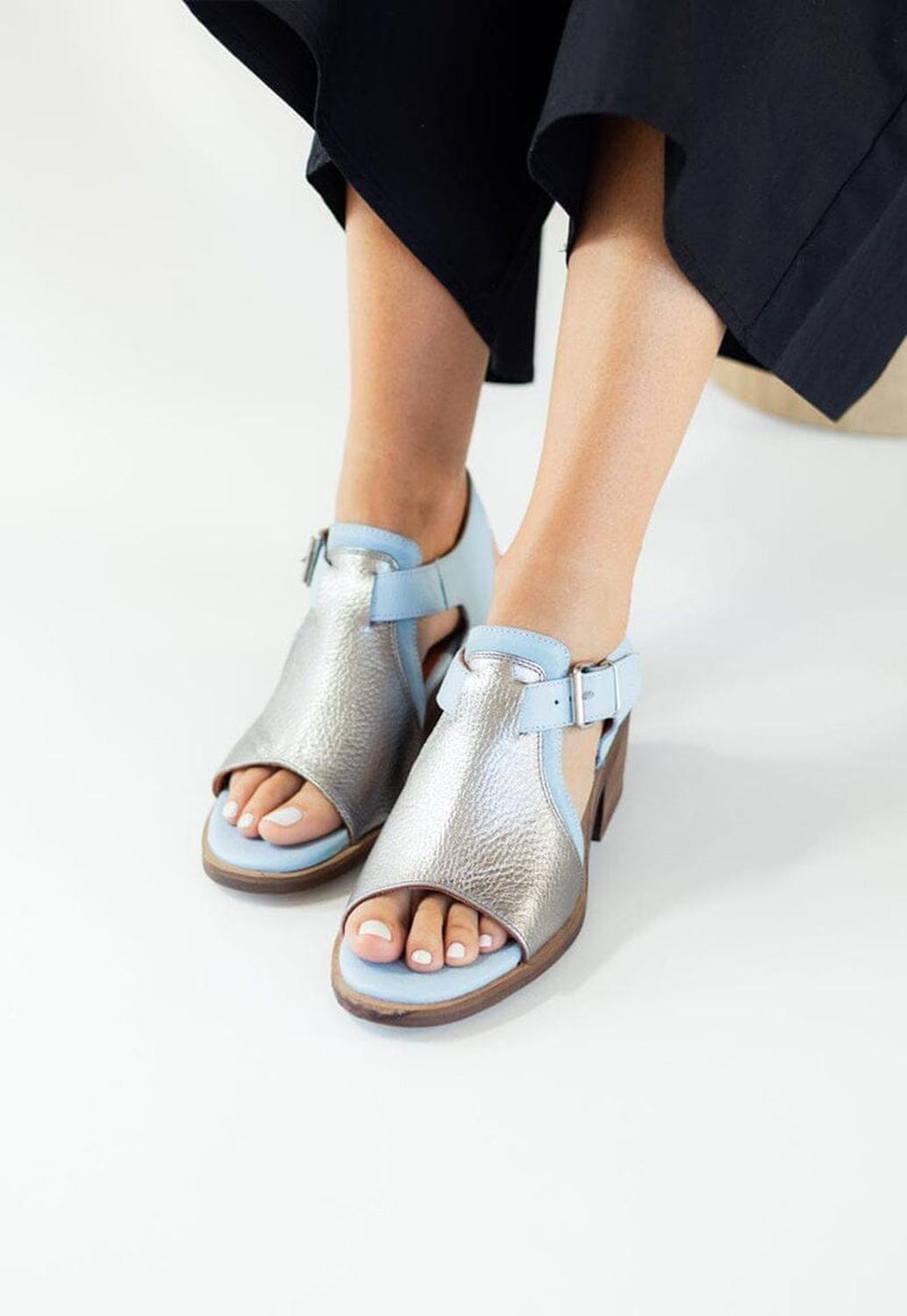 Sandalia Mujer / Guanay Metalico Celeste-6