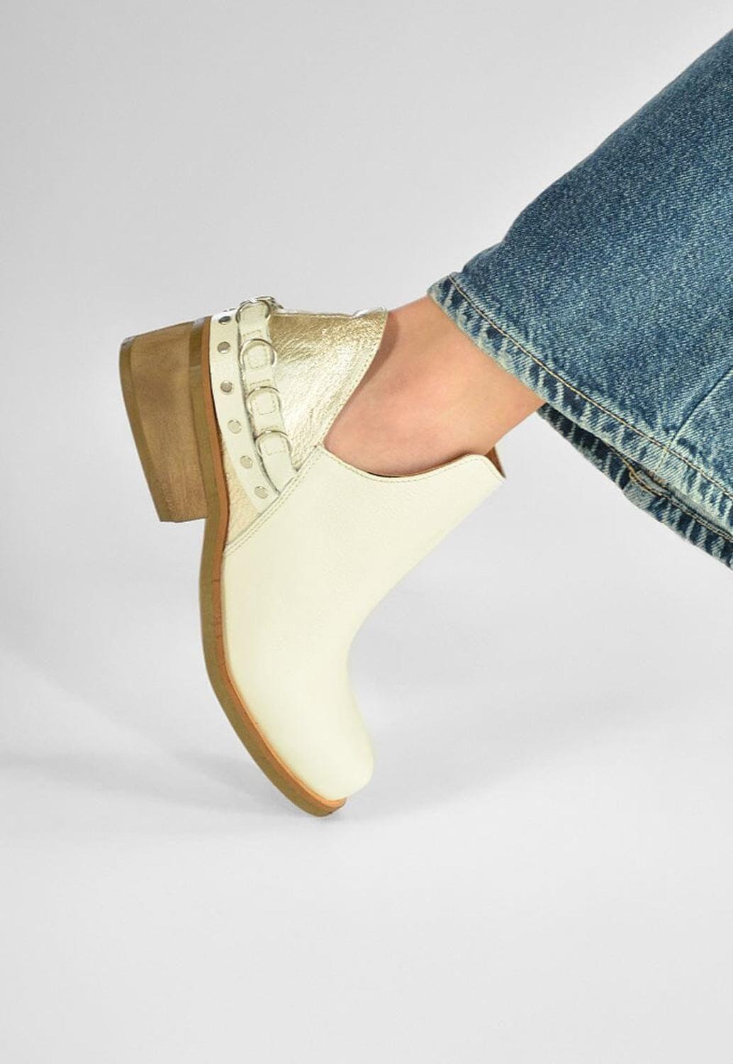 Botin Mujer / Cala Beige Niquel-6