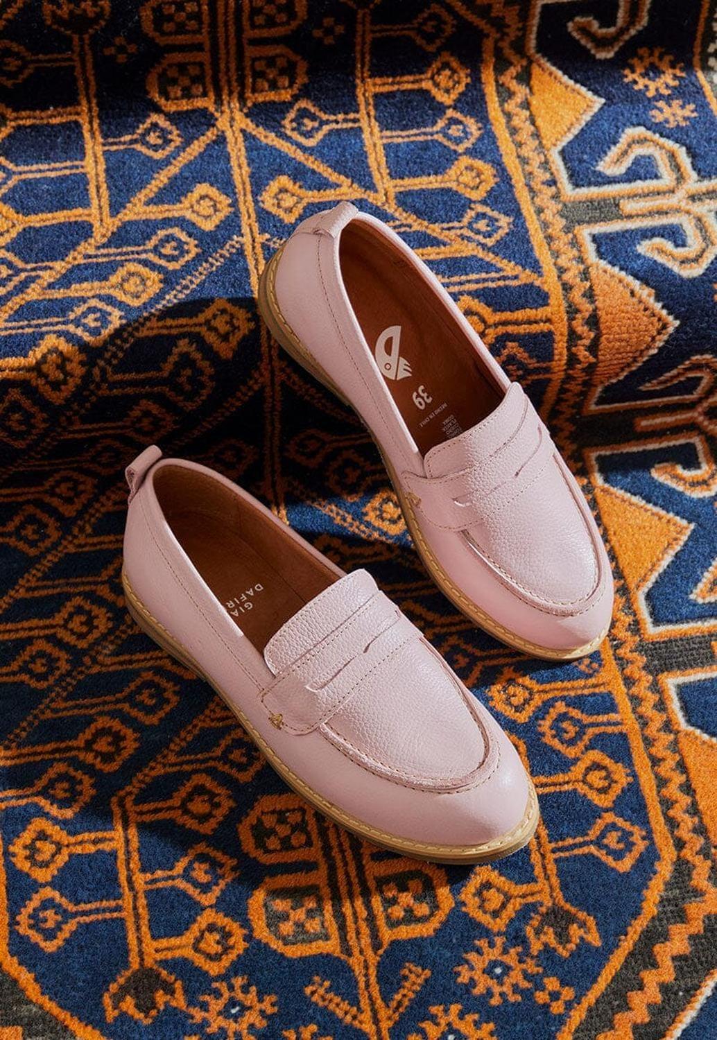 Mocasín Mujer De Cuero Coligue Rosa C15-1