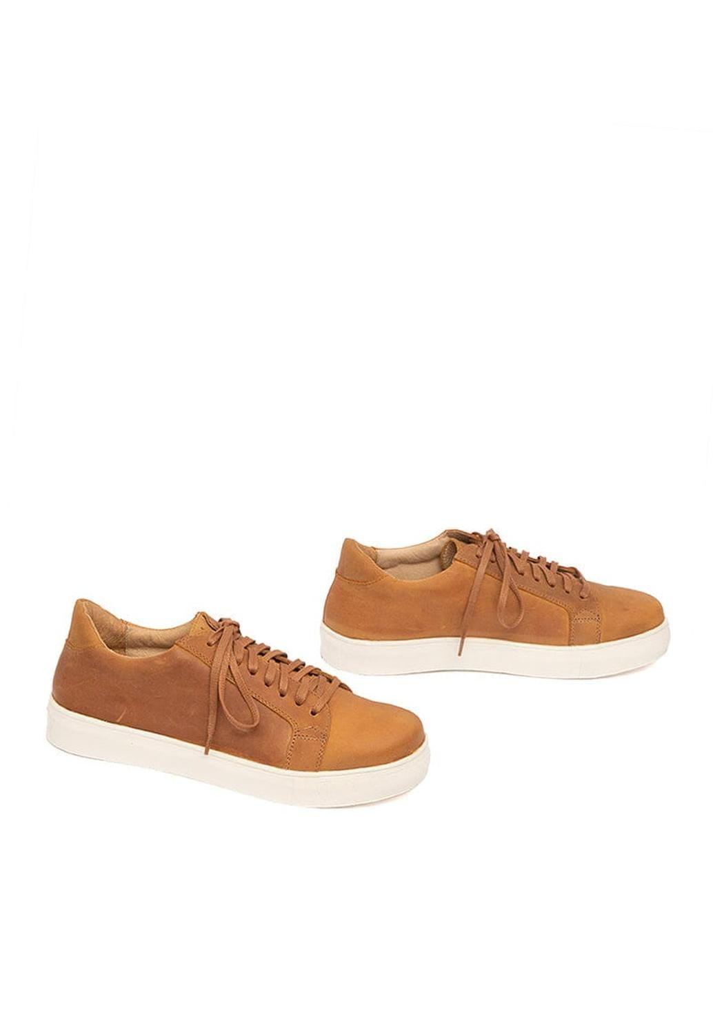Zapatilla Hombre De Cuero Landa Camel C1-5