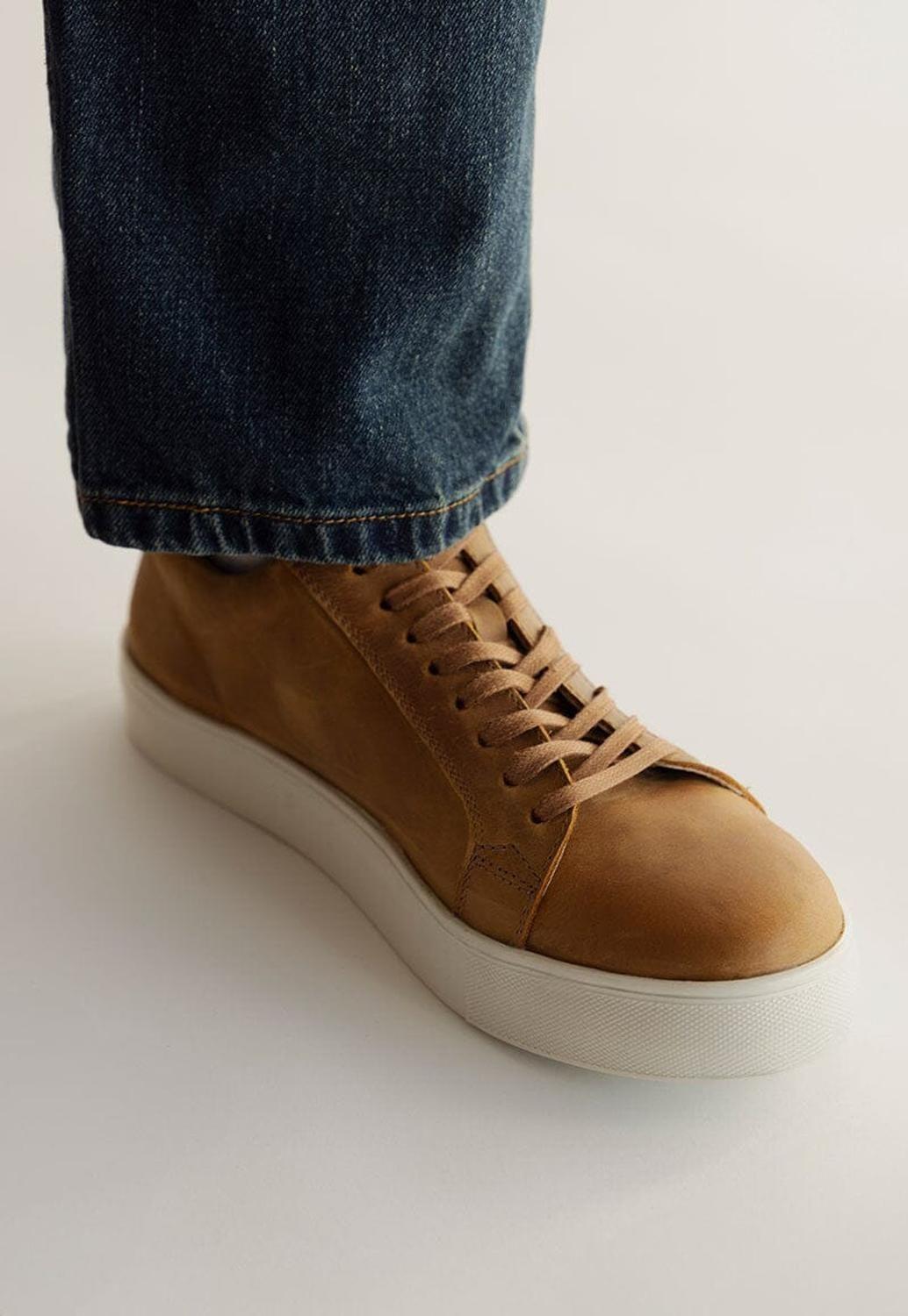 Zapatilla Hombre De Cuero Landa Camel C1-6