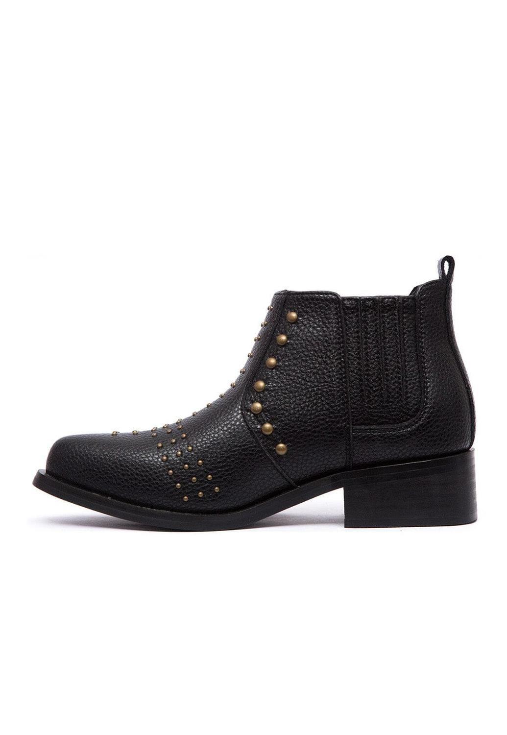 Botines Mujer De Cuero Yal Negro C16-3