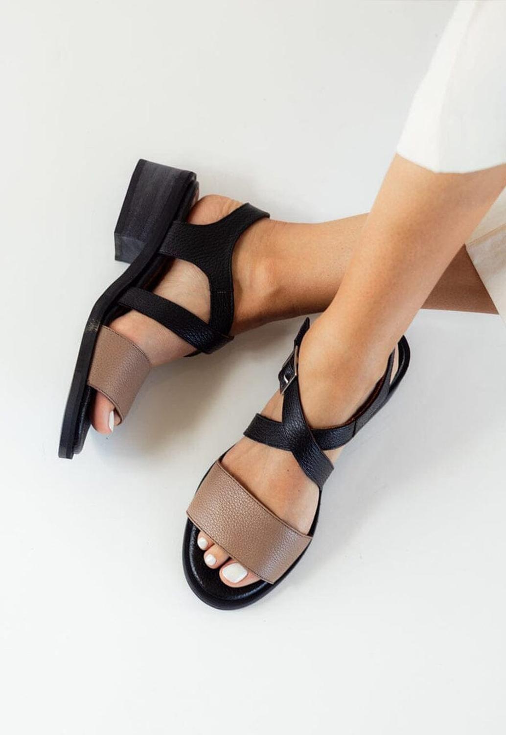 Sandalia Mujer / Salteador Café Negro-1