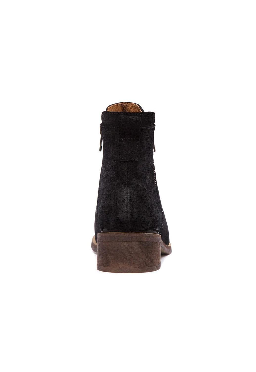 Botin Mujer De Cuero Lena Negro C1-4