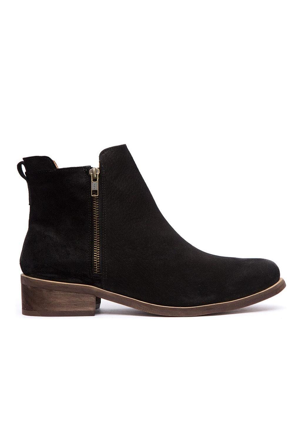Botin Mujer De Cuero Lena Negro C1-1