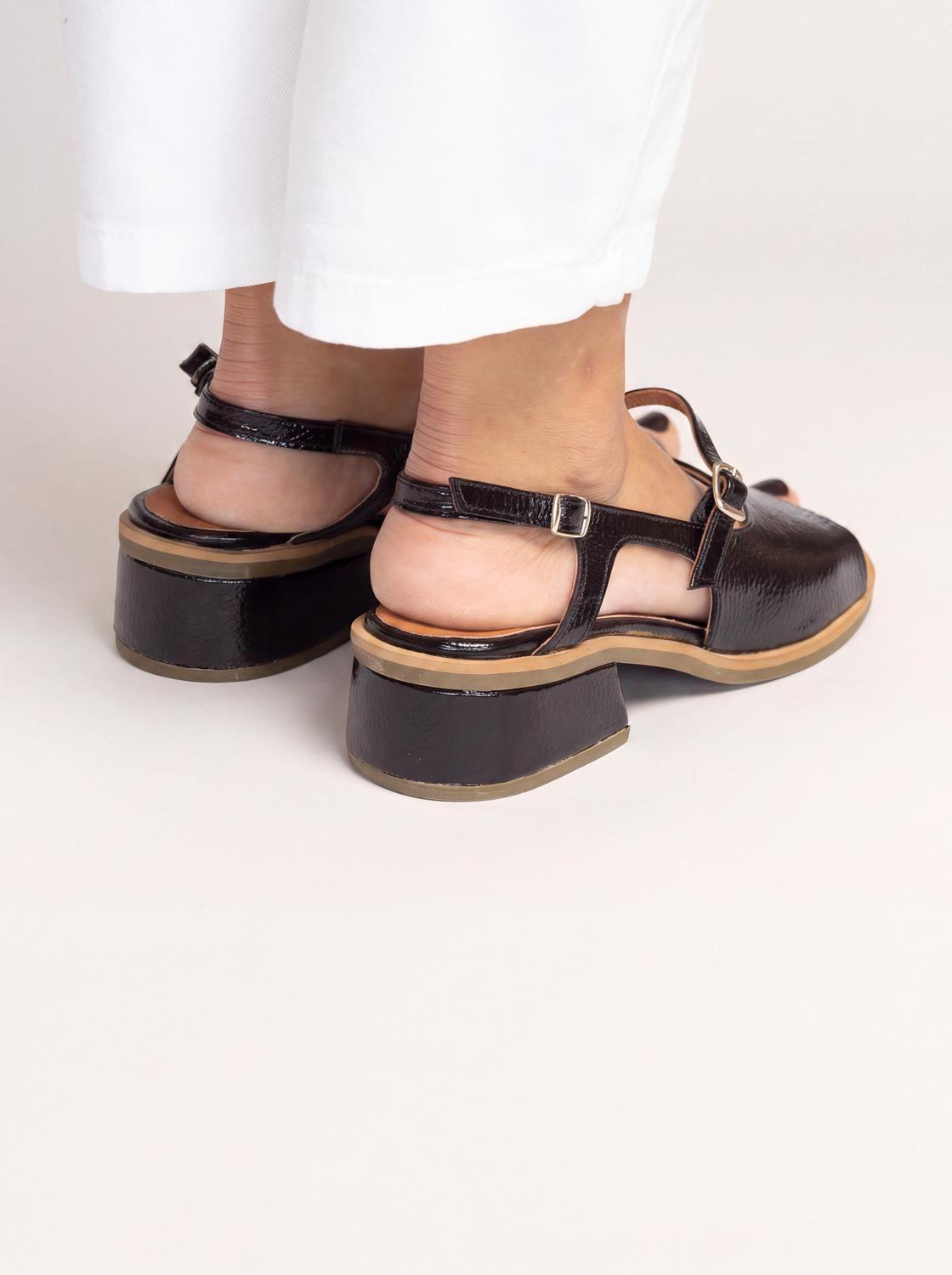 Sandalia Mujer Cuero  Solar Negro-5