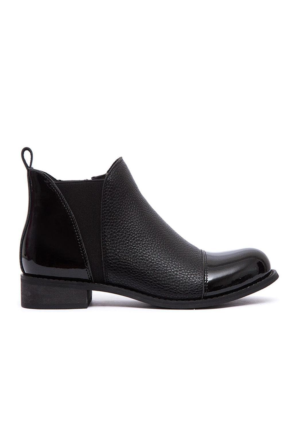 Botines Mujer De Cuero Verdecillo Negro C20-1