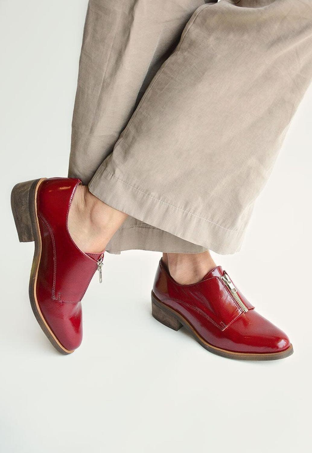 Zapato Mujer De Cuero Leonor Burdeo C2-5