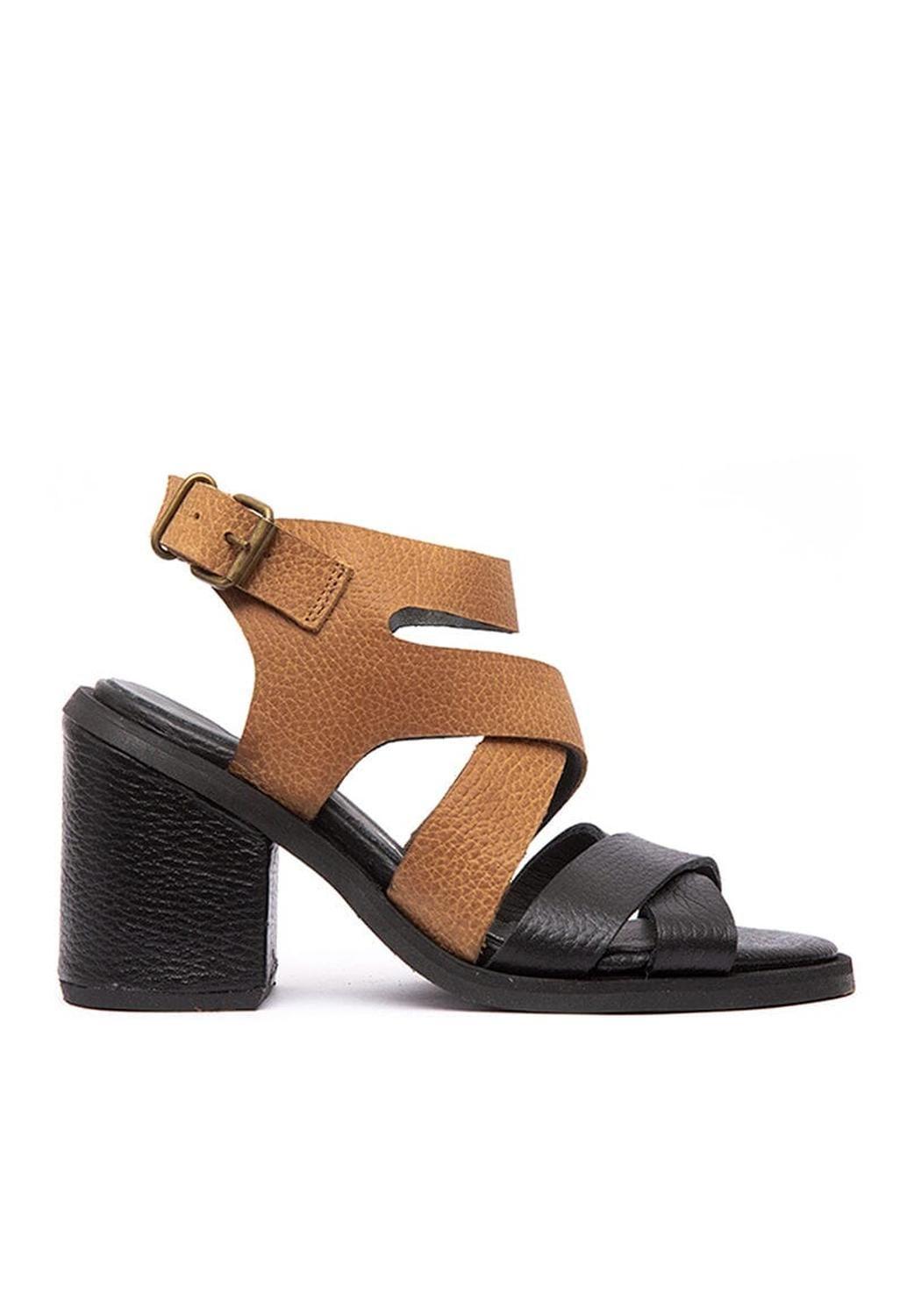 Sandalia Mujer / Buzios Negro Camel-0