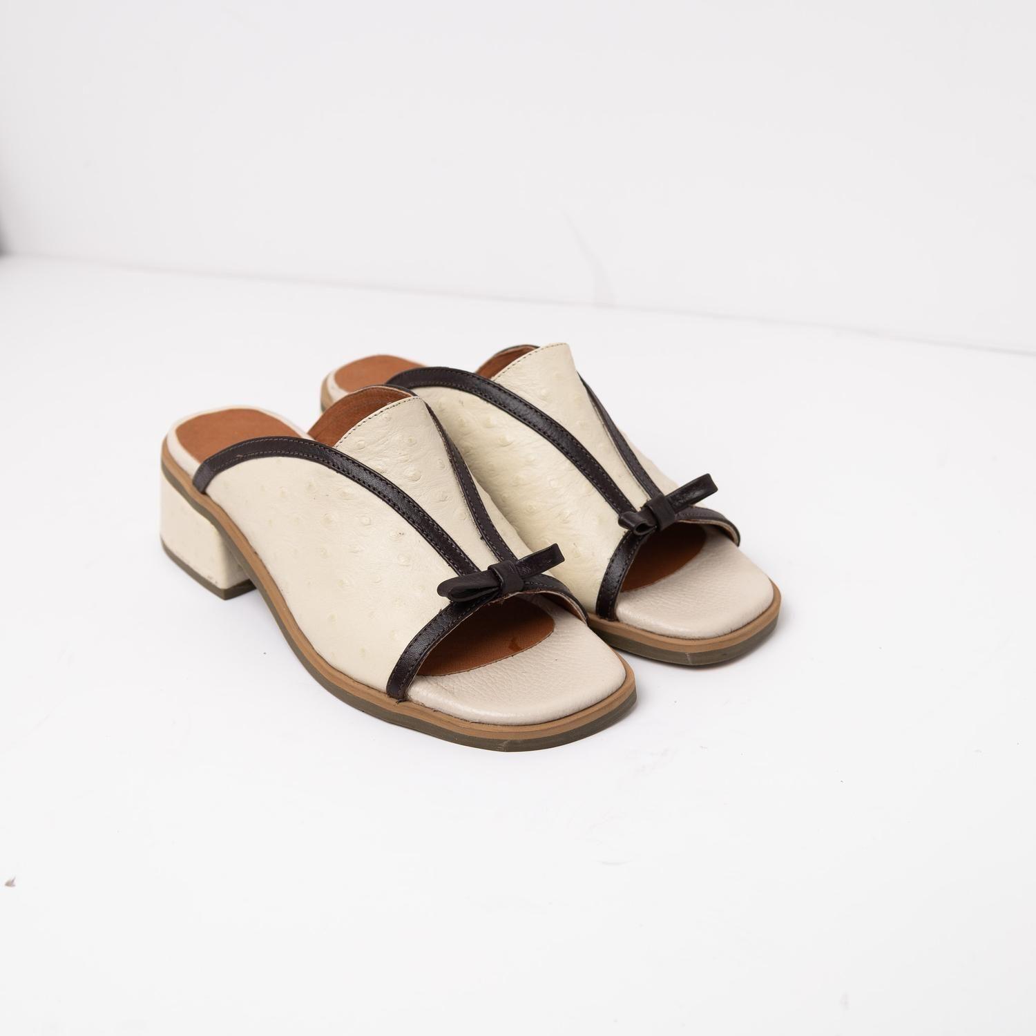 Sandalia Cuero Mujer  Arena Beige-1