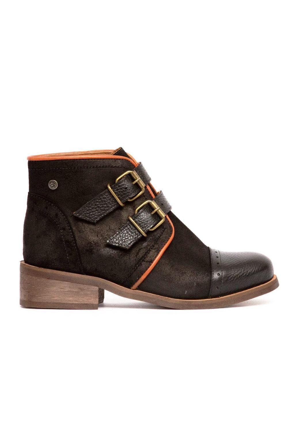 Botin Mujer De Cuero Judy Negro C1-0