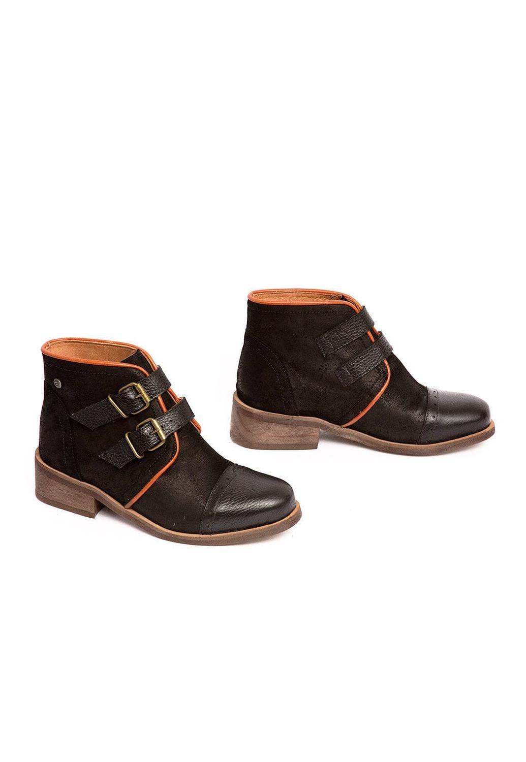 Botin Mujer De Cuero Judy Negro C1-4