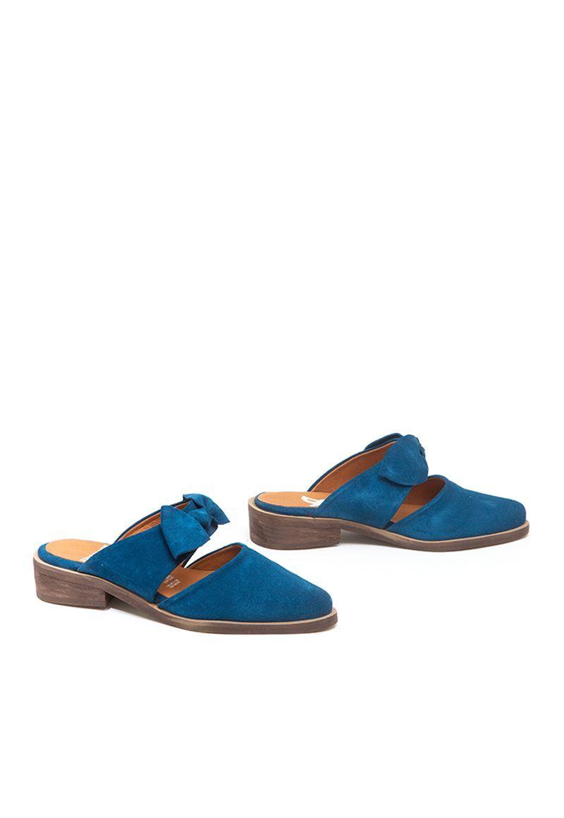 Babucha De Cuero Abedul C4 Azul Giani Dafirenze-2