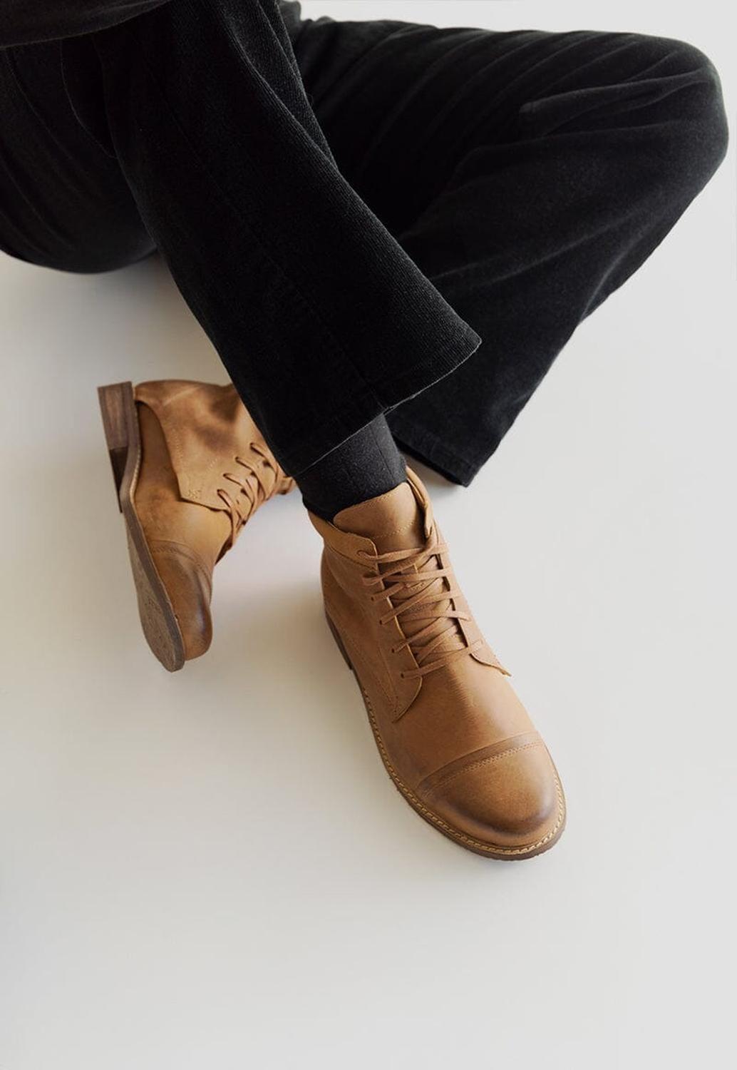 Botin Hombre De Cuero Elias Camel C1-6