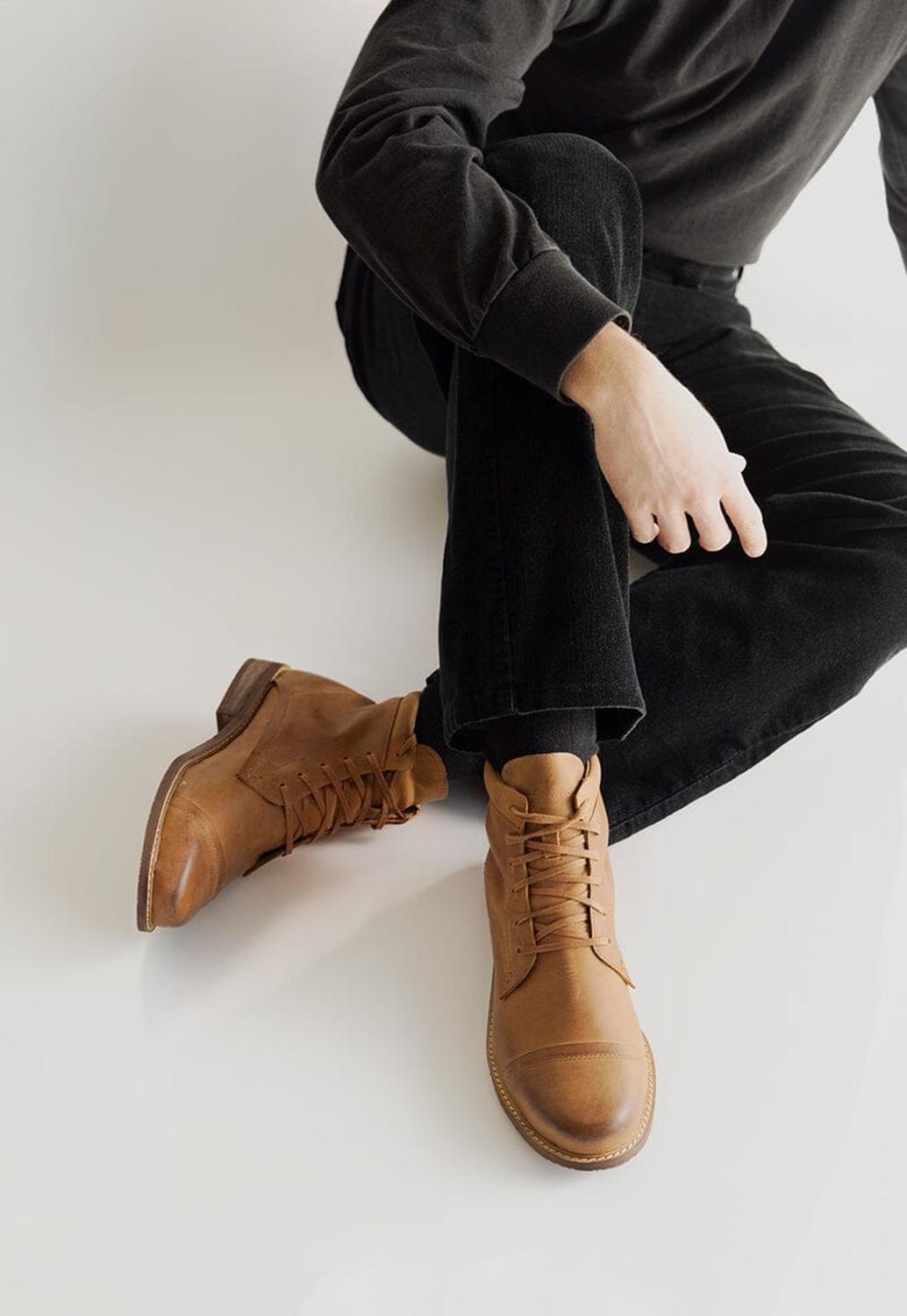 Botin Hombre De Cuero Elias Camel C1-8