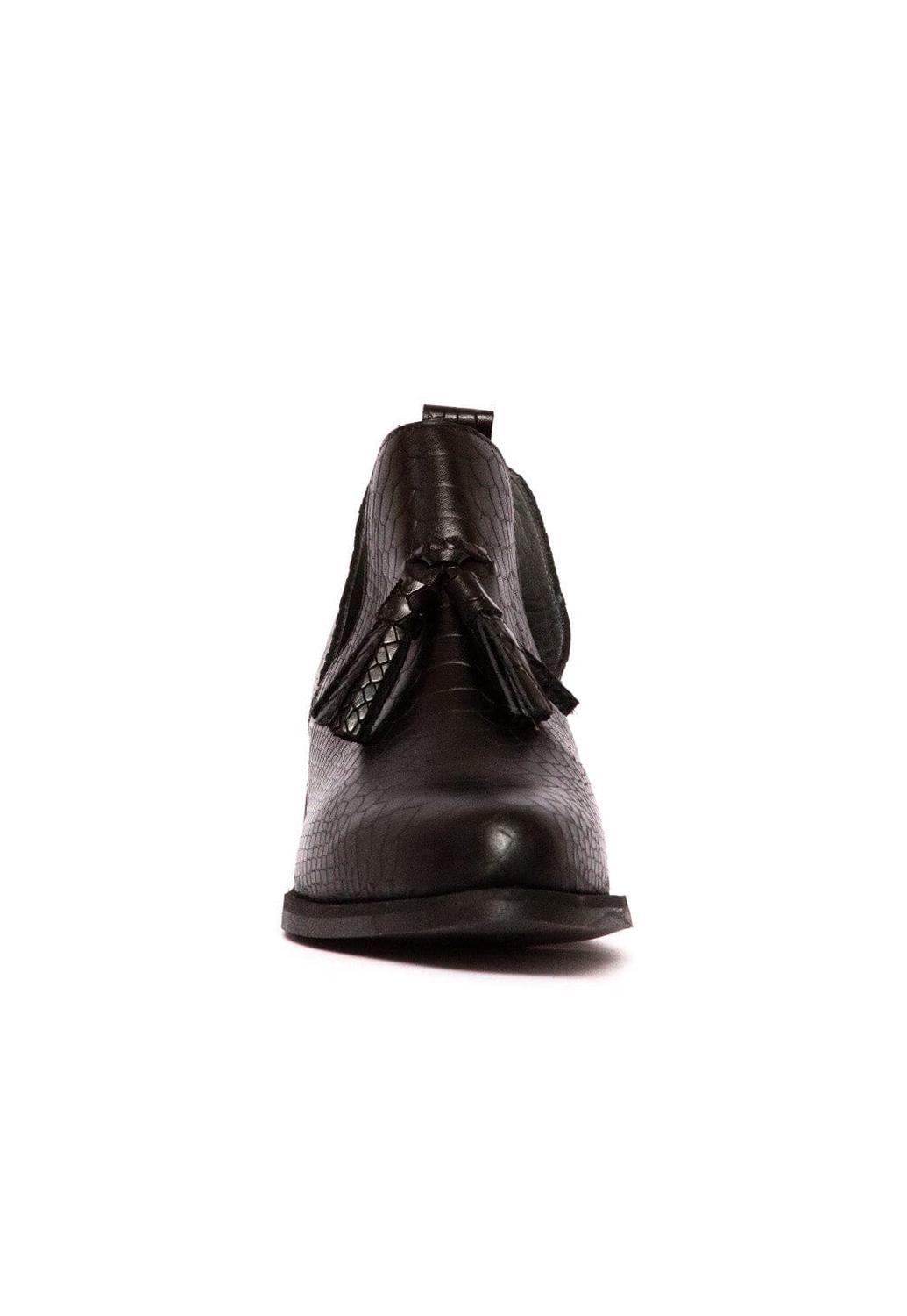 Botin Mujer De Cuero Adriana Negro C8-2