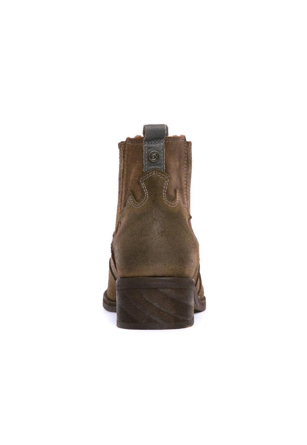 Botin Mujer De Cuero Frida Café Gris C2-4